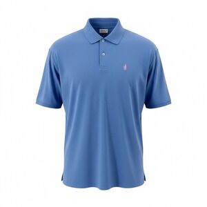 Johnnie O Mens Blue Short Sleeve Golf Polo Shirt Surfboard Logo Size L